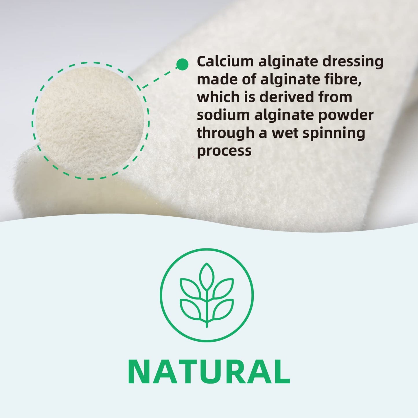 Polynew Calcium Alginate Wound Dressing, 4'' x 4''-12 Pcs/Box Soft and Highly Absorbent Pads, Home Health Care, Medical Supplies for Wound Care