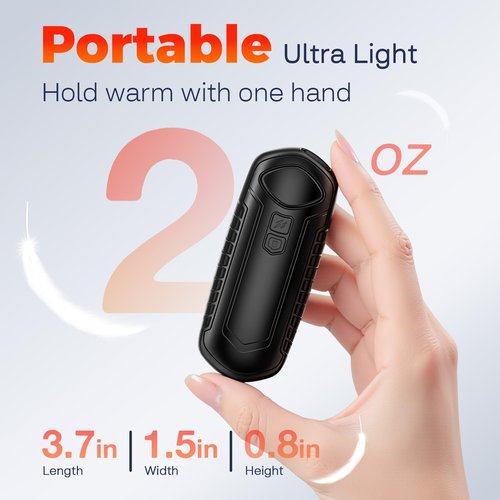 Hand Warmers Rechargeable 2 Pack, Electric Hand Warmer, 2-Second to 131°F with 5 Heat Levels, USB-C Portable Pocket Heater Handwarmers, UL Certified for Camping, Hunting, Gifts for Women Men (Black)
