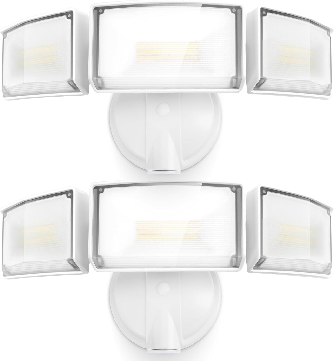 75W LED Flood Light - 8000 Lumen Outdoor Security Light with 3 Adjustable Heads, IP65 Waterproof for Garage, Yard & Patio - 5000K Daylight