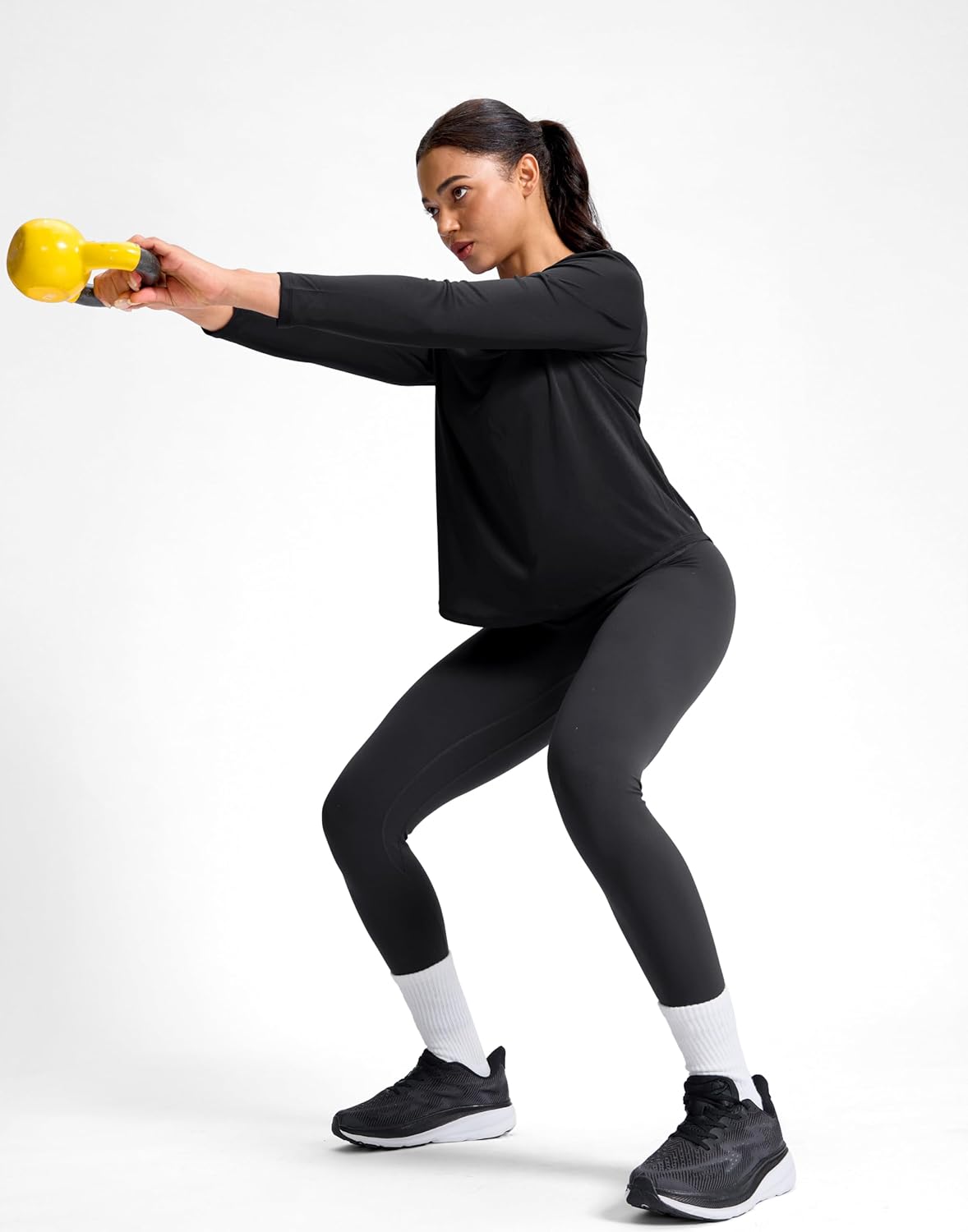SANTINY Lightweight Long Sleeve Workout Tops - Breathable Yoga & Gym Shirt | UPF 50+ Sun Protection