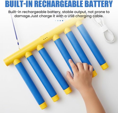 Auiepet Reflective Drop Stick Game Set - Hand-Eye Coordination Reflex Training Toy | 3 Speed Modes, Yellow