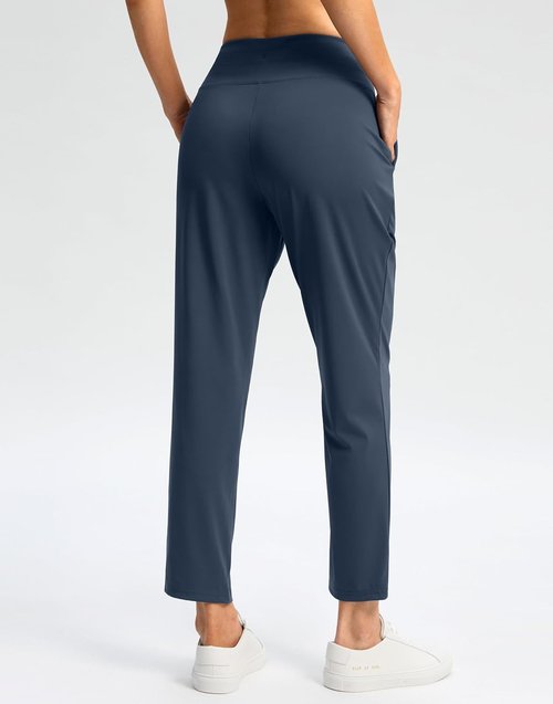 G Gradual Women's High Waisted Ankle Pants - 7/8 Athletic Style with 2 Pockets & Drawstring for Golf & Travel