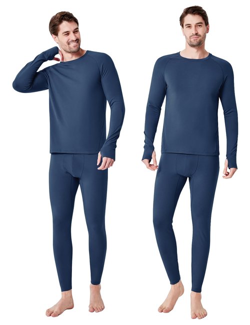 gagli Thermal Underwear for Men: Micro-Fleece Lined Base Layer, Midweight Thermal Long Johns, Soft Warm Top and Bottom Set for Cold Weather 32-50℉