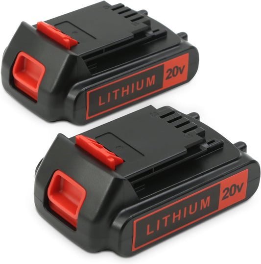 2-Pack 4.0Ah Lithium Replacement Battery for Black & Decker 20V Max Tools - Extended Runtime