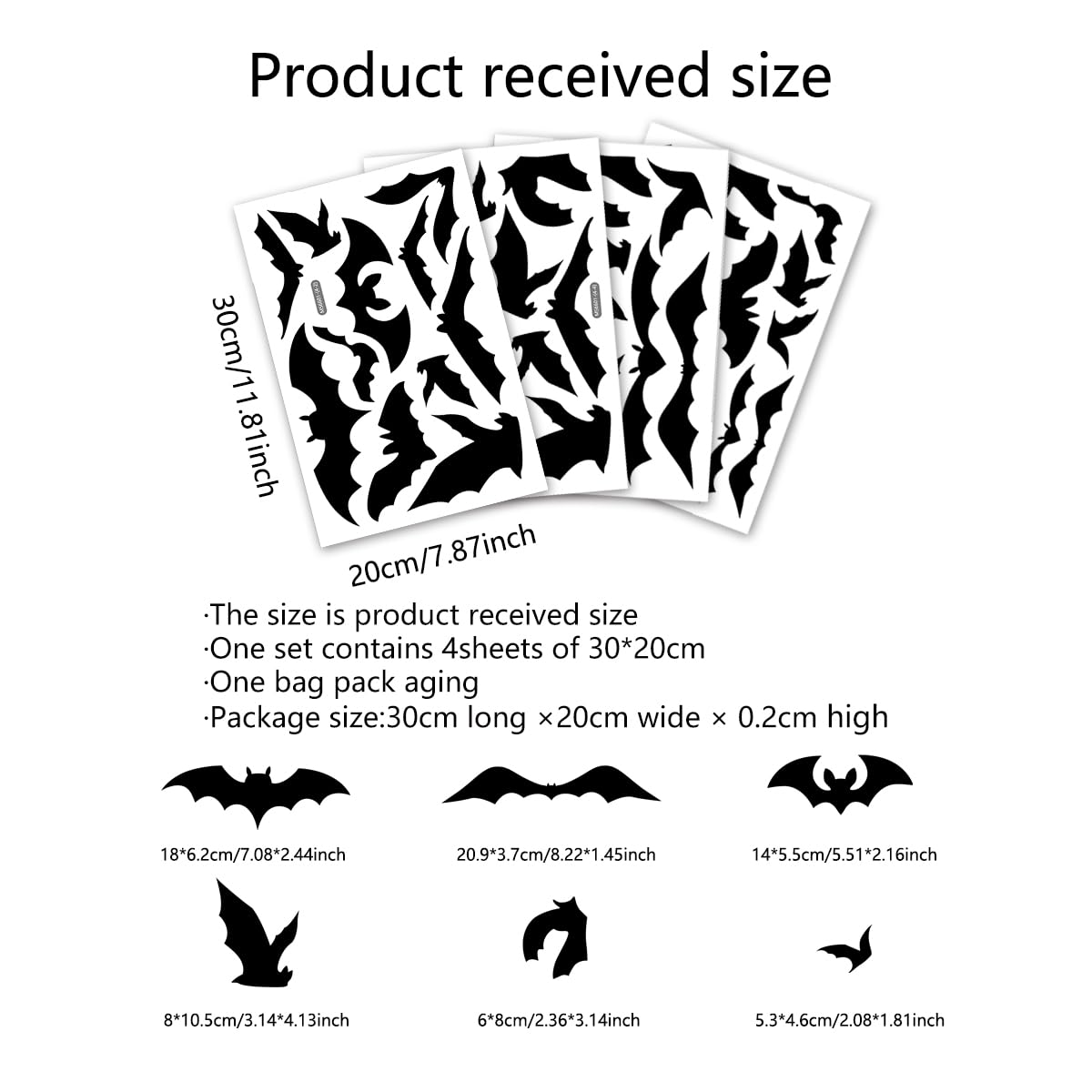 Bats Wall Decals, Halloween Gothic Home Decoration, Large Bats Wall Sticker Room Decor, Wall Decor Mural for Nursery Bedroom Living Room Kitchen Home Decoration.