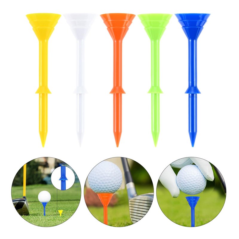 MUXSAM 83mm Golf Tees, 60Pcs Plastic Golf Tees, 3 1/4 Inch Long Unbreakable Golf Tees, Durable Stable Golf Tees for Practice Golf Lover, White