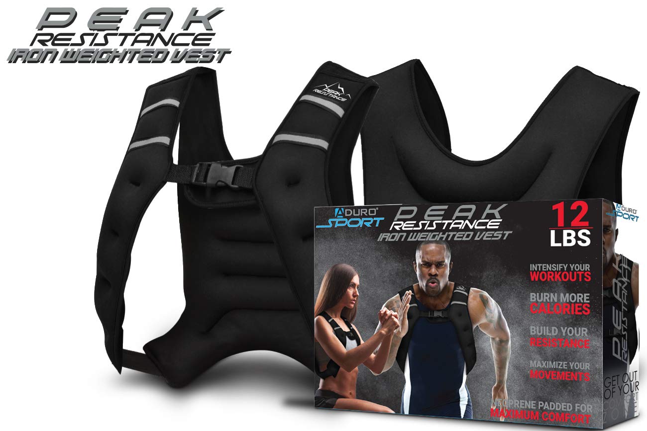 "Aduro Sport Weighted Vest Workout Equipment, 4lbs/6lbs/12lbs/20lbs/25lbs Body Weight Vest for Men, Women, Kids (12 Pounds (5.44 KG))"