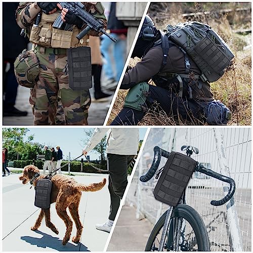 Tactical Cigarette Pouch - Molle Utility Bag with Lighter Slot - Black