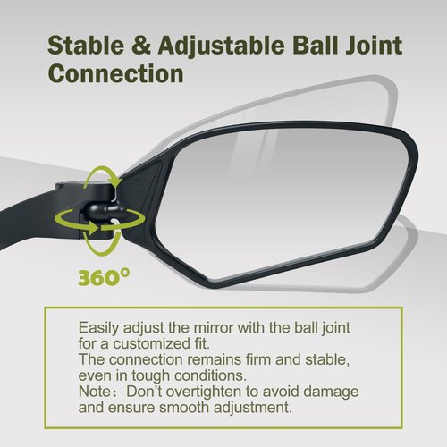 TXZSXS Adjustable Handlebar Bike Mirror, Shatterproof HD Glass Lens, Universal Fit Rearview Bicycle Mirrors, 360° Rotatable, Compatible with Mountain Bikes, E-bikes, Road Bikes(1 Pair)