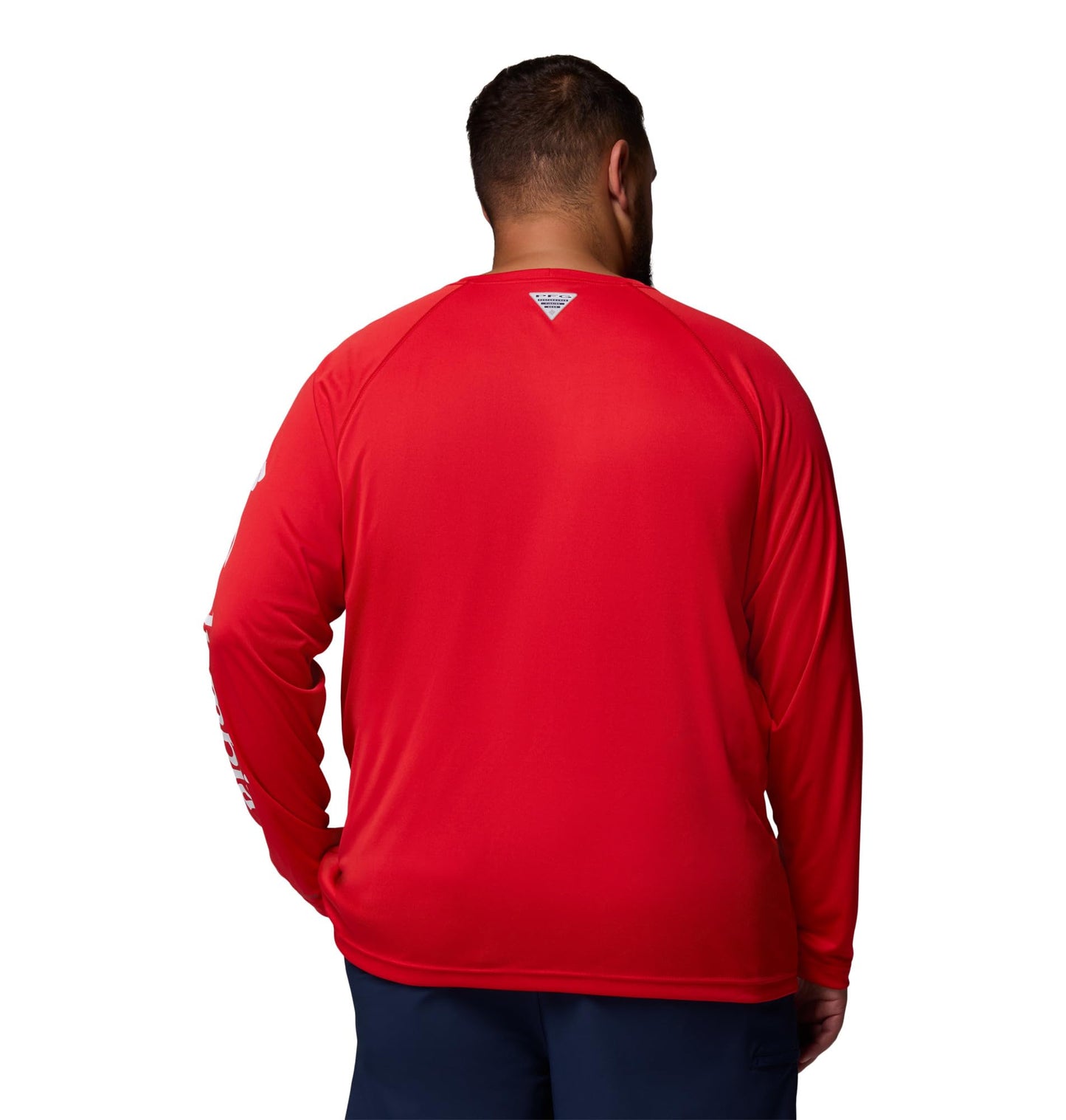 Columbia Men's PFG Terminal Tackle Long Sleeve Fishing Shirt, Red Spark/White Logo, 5X Tall