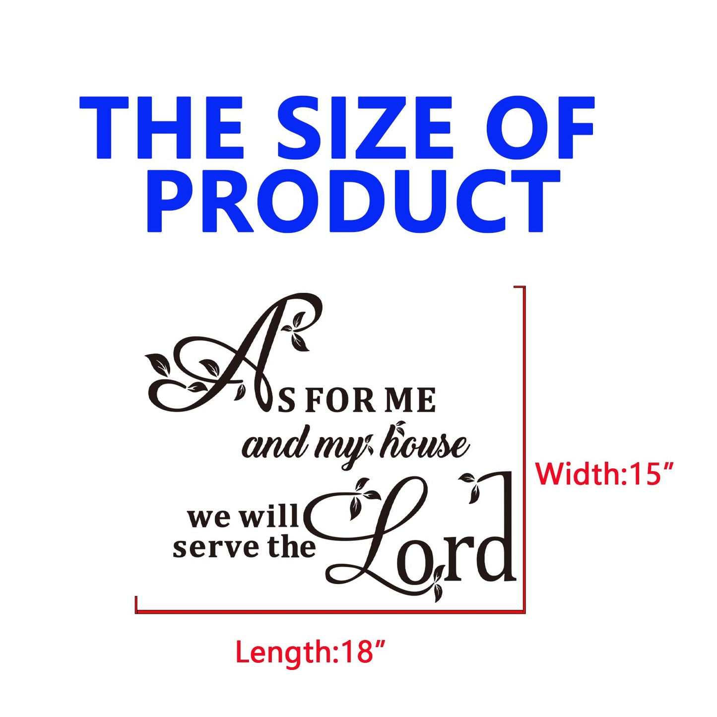 Bible Verse Wall Stickers for Bedroom: Christian Quotes Inspirational Positive Vinyl Art Wall Decals for Living Room Wall Decor - As for Me and My House 18" X 15"