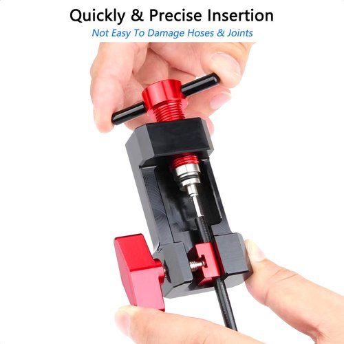 ALEOED Upgraded Needle Driver Insertion Tool with Hydraulic Hose Cutter for Bicycle MTB Road Bike Olive Banjo Fitting Insert Install