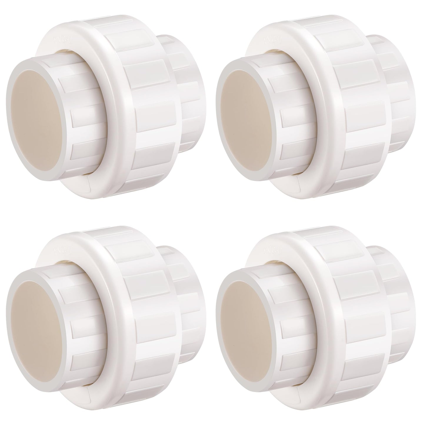 3/4“ Union Coupling Pipe Fitting (Socket x Socket), 4 Pcs Schedule 40 Heavy Duty Union Coupling Pipe Fitting for DIY PVC Creations.
