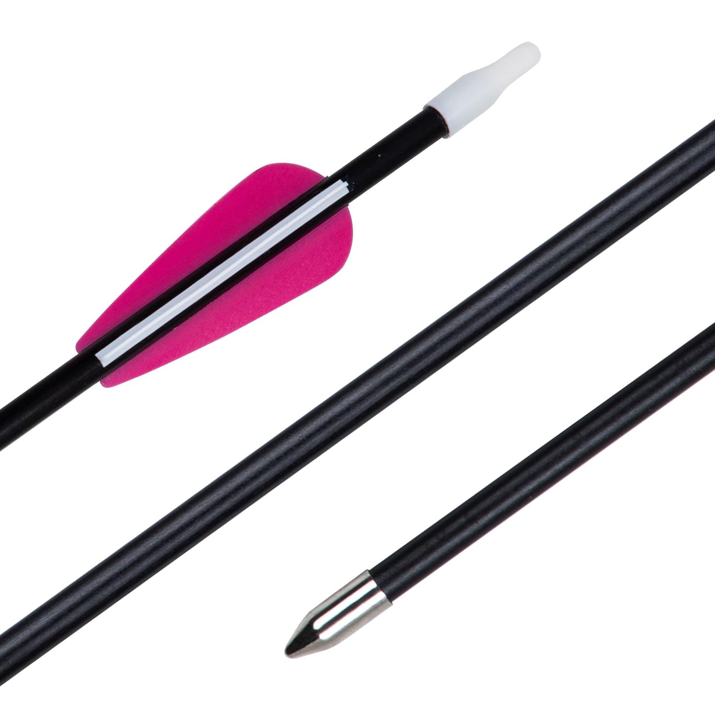28 inch Archery Targeting Arrows Practice Arrows for Recurve Bow Fiberglass Training Arrows for Adult Youth and Teens-Pink(Pack of 12)