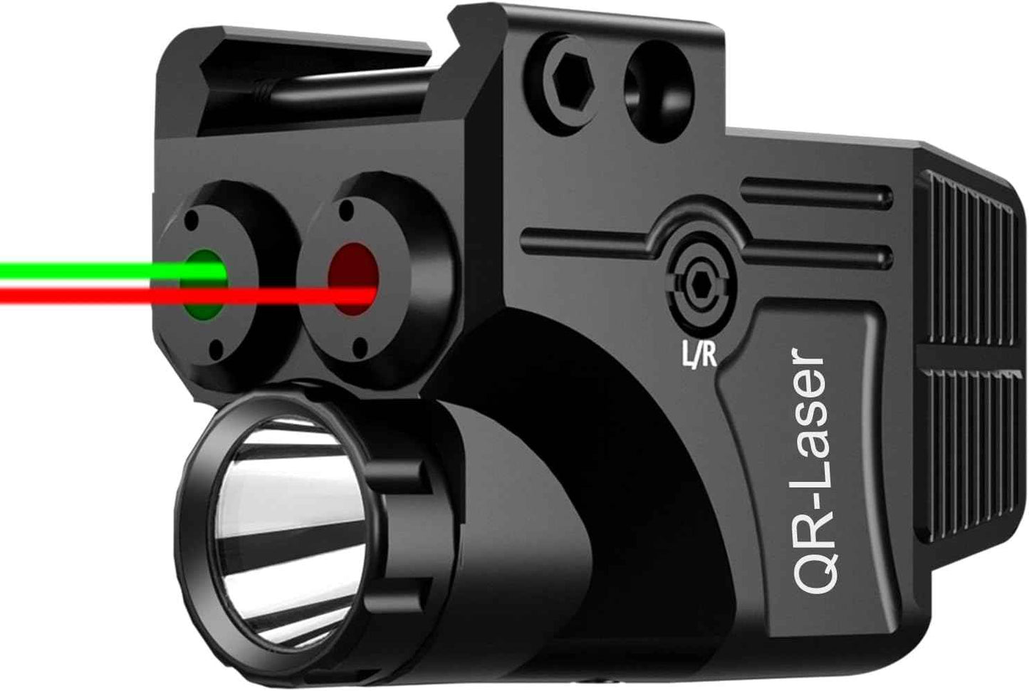 800 Lumens Tactical Flashlight Laser Sight Combo - USB Rechargeable LED Light for Handguns