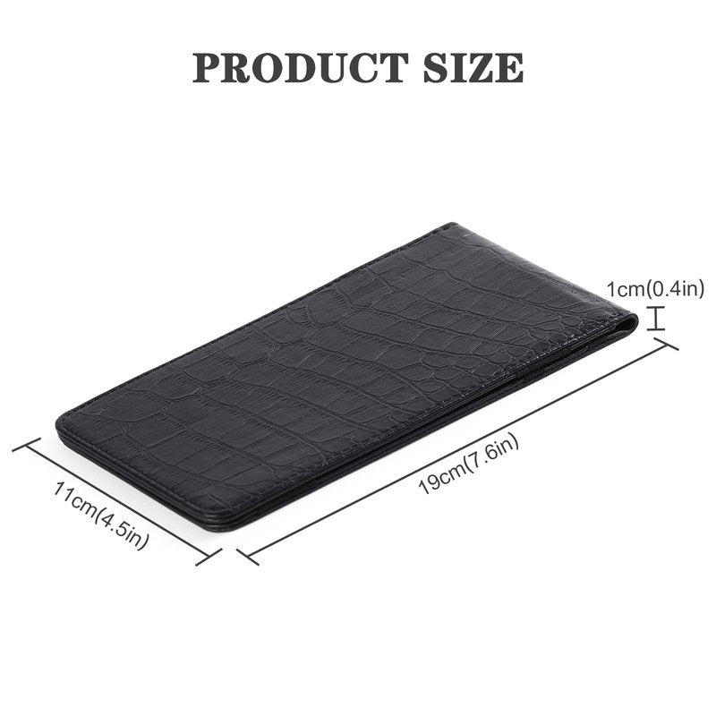 E.XINI Leather Golf Scorecard Holder - Yardage Book Cover Golf Stat Tracker Sheet - Premium Golf Leather Scorecard - Golf Score Book - Large Size 7.6x4.5IN Black