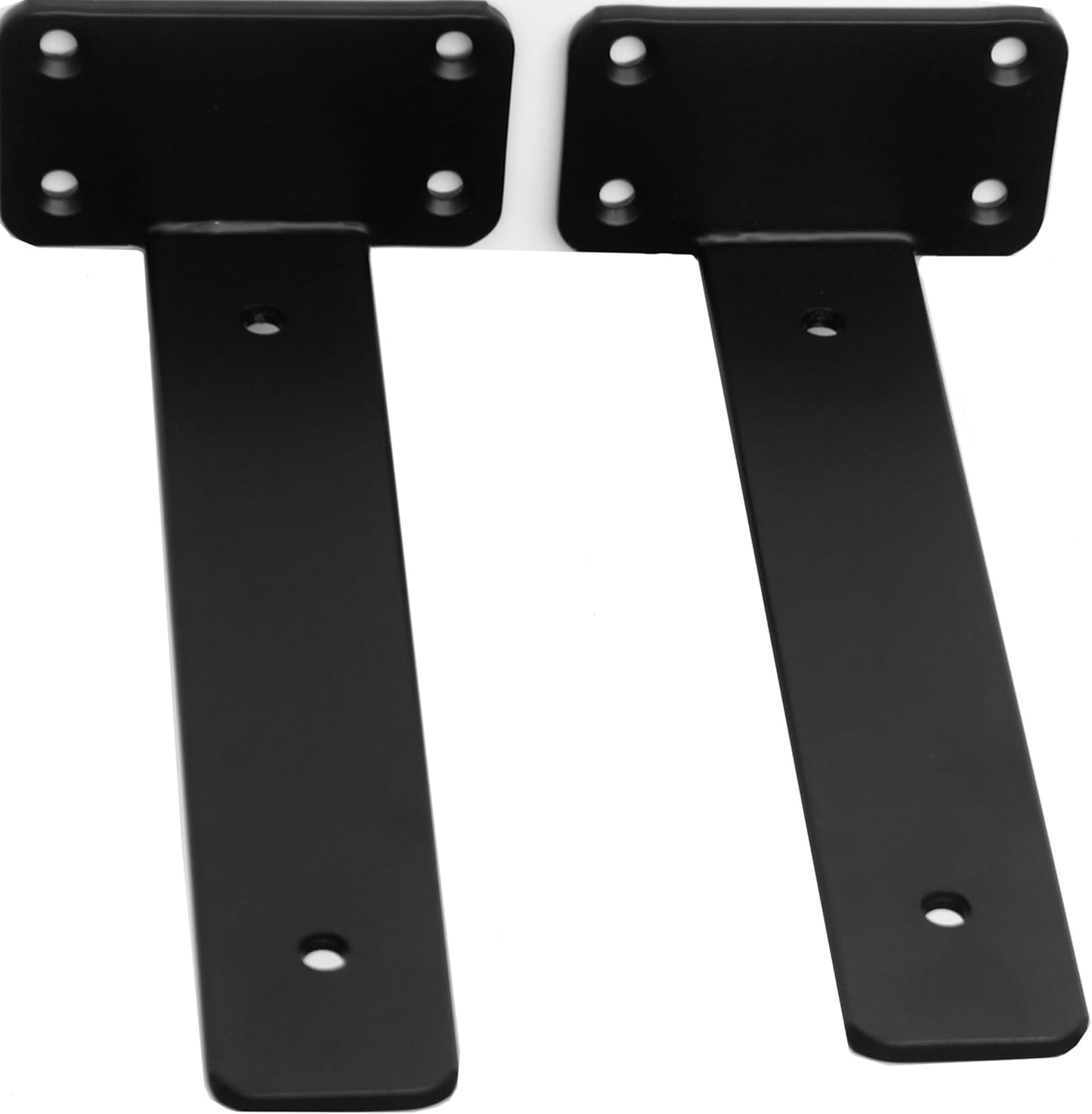 10-Inch Black Iron Floating Shelf Brackets - 12 Pack Rustic Industrial Support