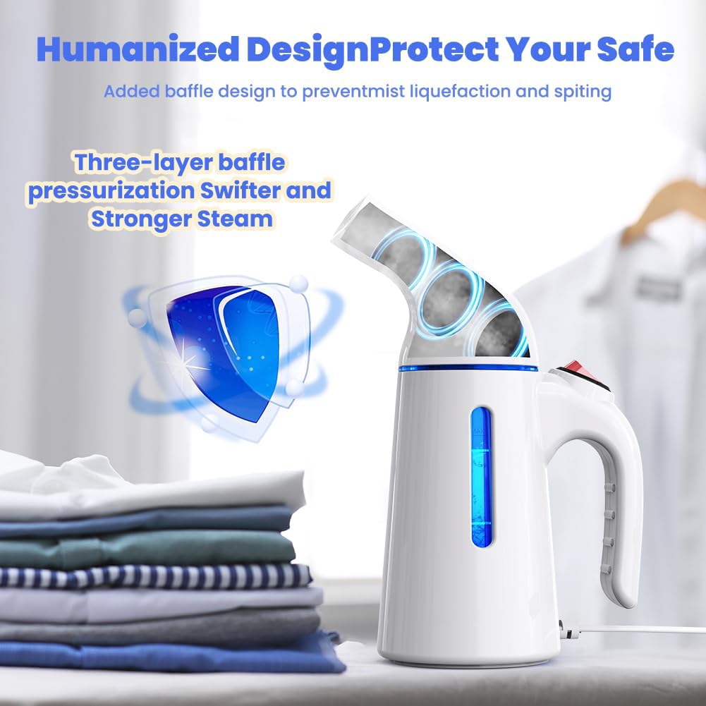 Blesgam Steamer for Clothes 700W, Fast Heat-up in 40S, Clothes Steamer with 120ML Water Tank, 25g/min Strong Penetrating Steam, Handheld Steamer Iron for Travel and Home(GY169)