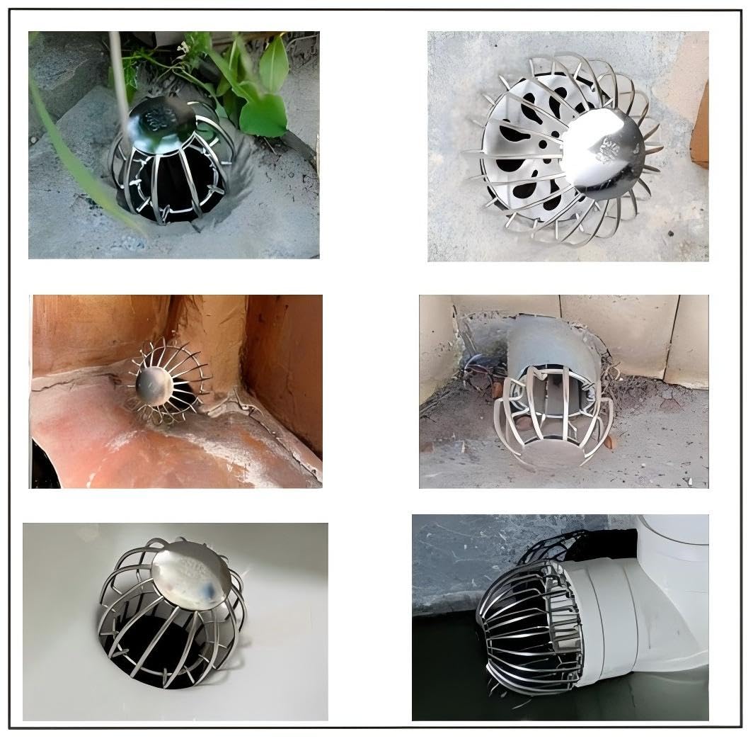 304 Stainless Steel Gutter Guard, Filter Strainer Fits for Round Downspout, Anti-Blocking Line Cap Drain Cover, Fits 3 Inch Tube