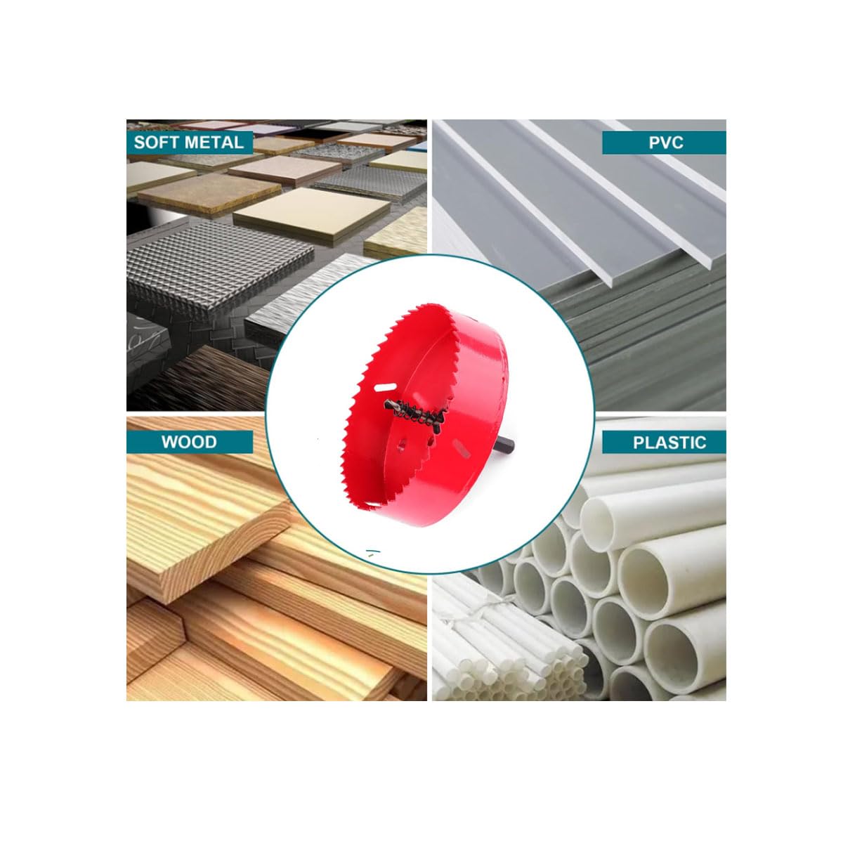 4 Inch / 102mm HSS Bi-Metal Hole Cutter with Pilot Drill Bit, Hole Saw for Wood, Plastic, Drywall, Metal Sheet