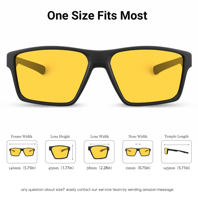 ANRRI Night Vision Sports Sunglasses for Men Driving Sunglasses Lightweight Tr90 Frame for Cycling Fishing Running UV400 Protection