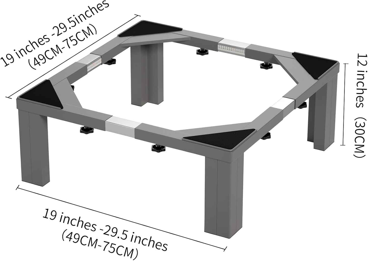 Heavy Duty Stainless Steel Mini Fridge & Washer Dryer Stand with 4 Strong Feet - Universal Appliance Base (Large)
