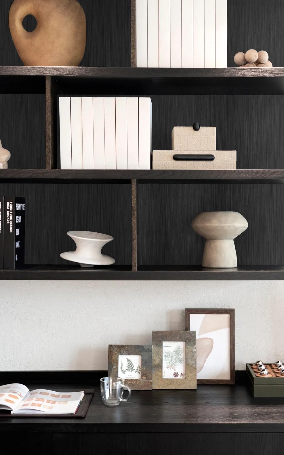 Abyssaly Refrigerator Wrap Peel and Stick Wallpaper Black Metallic Stainless Steel Brushed Contact Paper for Appliances Thick Heat Resistant Fridge Wrap for Microwave Oven 15.7" X 78.2"