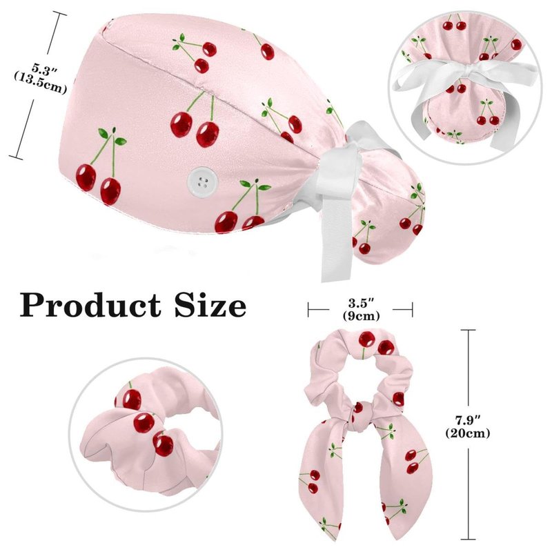 otnrnondcl Cherry Hat Bouffant Cap One Size