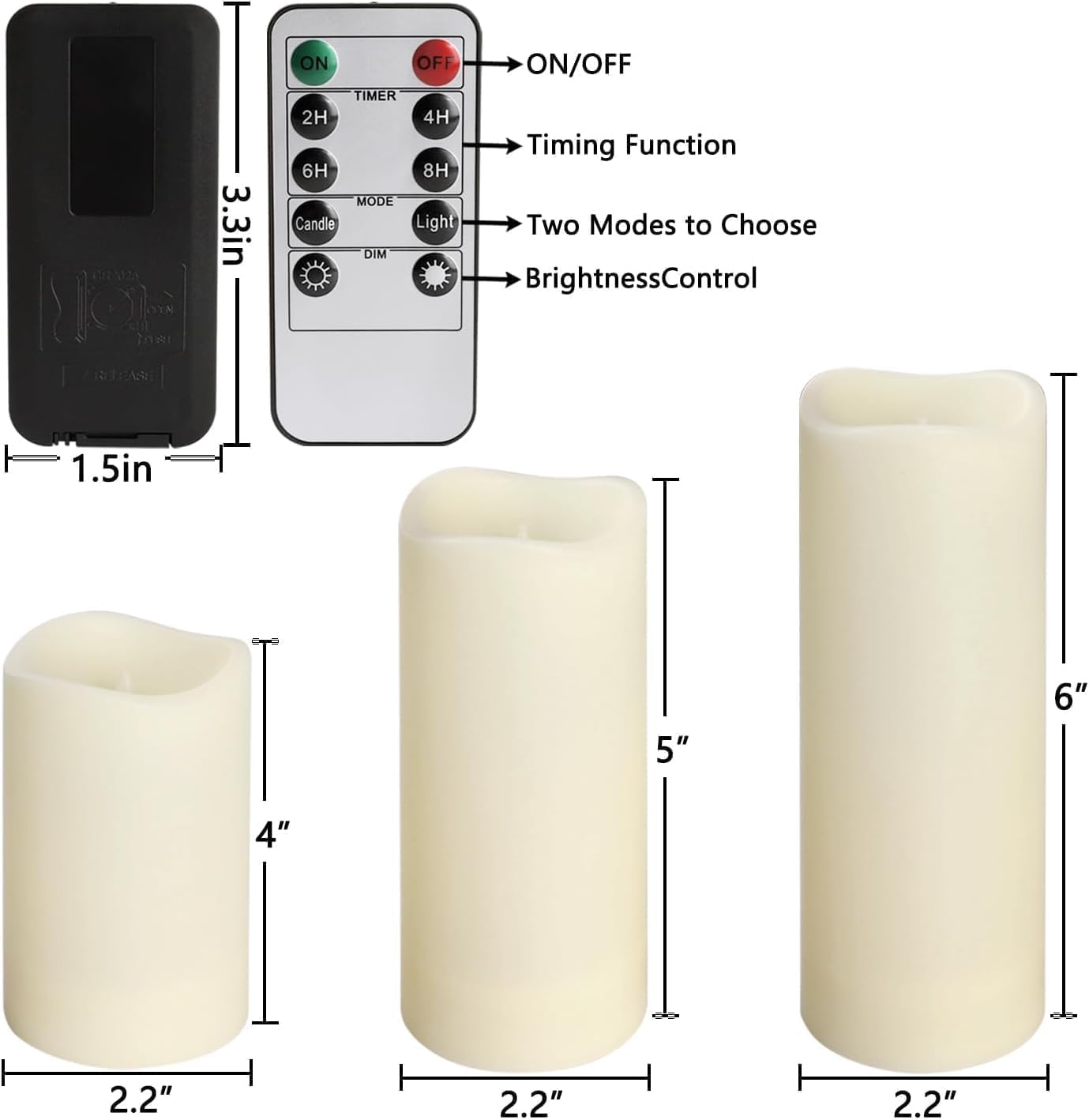 24-Pack Waterproof Flameless LED Candles with Remote & Timer – 4", 5", 6" Sizes for Halloween & Weddings