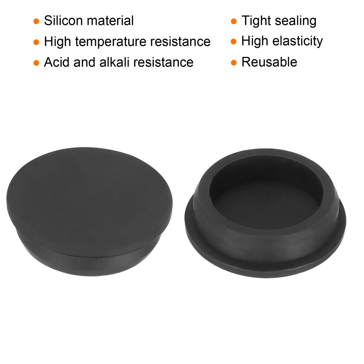 uxcell High Temp Silicone Plug Mount Dia 51mm/2 inch T Shaped Rubber Stopper Hole Plugs for Powder Coating Plating Waterproof Plugs Sealing Plugs Black Pack of 2(OD 58mm)