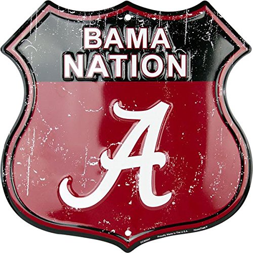 University of Alabama Route Sign - Bama Nation Embossed Aluminum