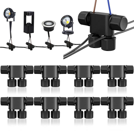 NETEHA 8 Pack Low Voltage Wire Connectors, 12-20 Gauge Landscape Light Cable Connector for Landscape Lighting, Garden Pathway Lights, Outdoor LED Lights