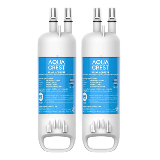 AQUA CREST EDR1RXD1 Replacement for W10295370A, Everydrop® Filter 1, EDR1RXD1B, P8RFWB2L, P4RFWB, Kenmore® 46-9081, 46-9930, Refrigerator Water Filter, 2 Filters