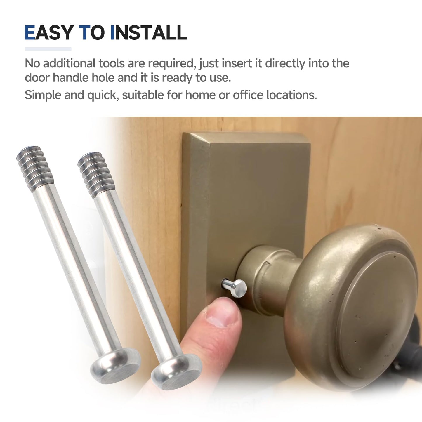 Numano for 2-Pack Door Handle Privacy Pin,Compatible with Emtek EMPP Closet and Hallway Doors, for with Common Door Handle (Stainless Steel)