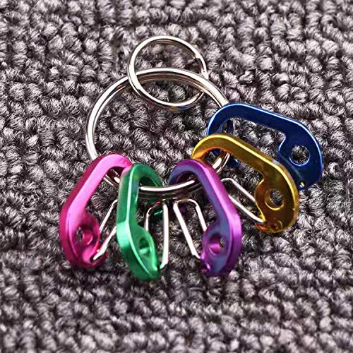 Mini Aluminum Carabiner Keychain Clips - 7-Pack for Outdoor Use