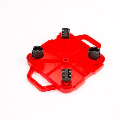 Cosom Scooter Board, 12 Inch Children's Sit & Scoot Board With 2 Inch Non-Marring Nylon Casters & Safety Guards for Physical Education Class, Sliding Boards with Safety Handles, Red