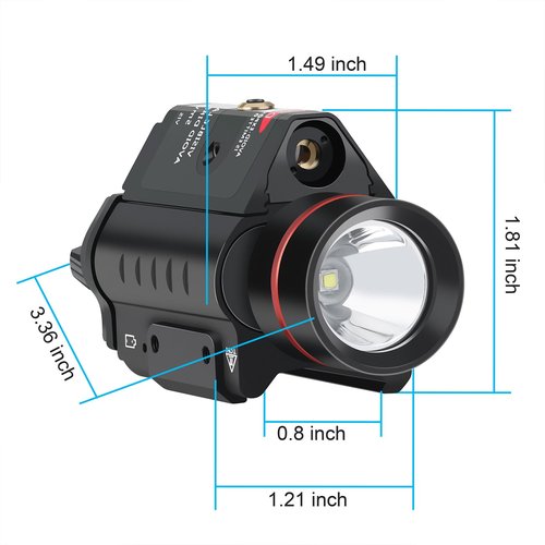 Feyachi LF-38 Red Laser Flashlight Combo 500 Lumen Tactical Light with Picatinny Rail Mount