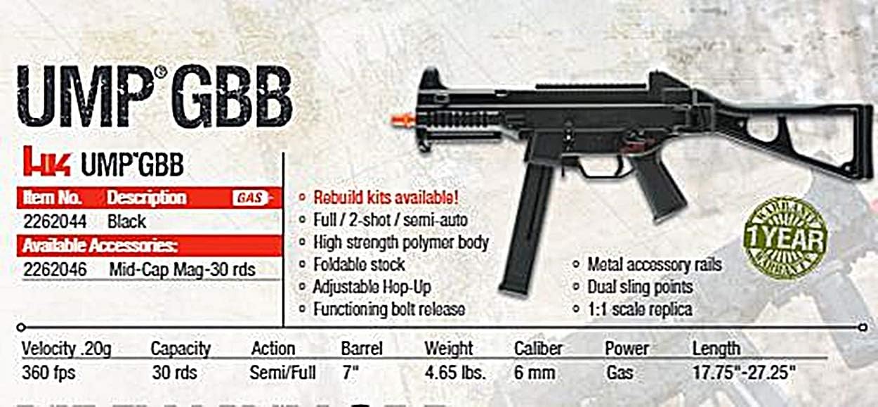 VFC H&K HK UMP GBB Airsoft Gun - Realistic Blowback Action | Durable Design for Enthusiasts