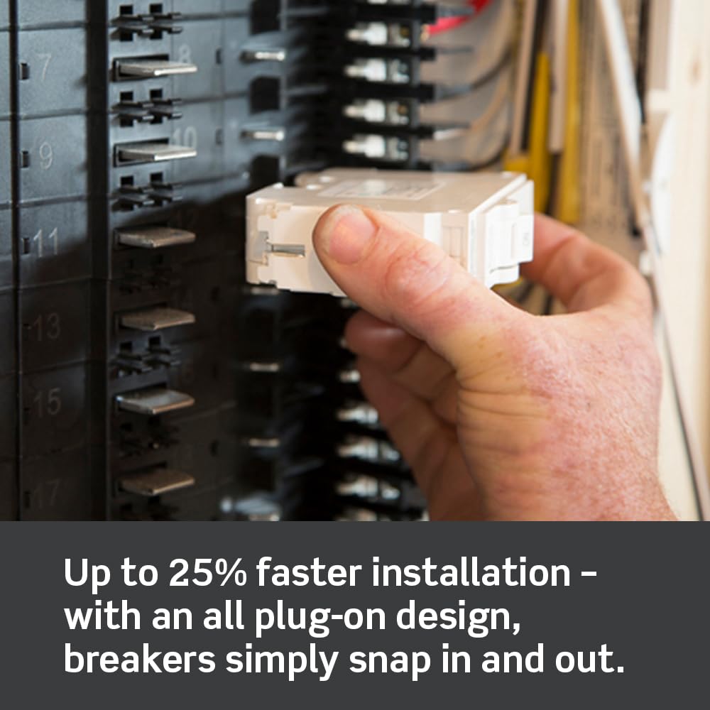 Leviton 125A 2-Pole Plug-On Standard Branch Circuit Breaker, Hydraulic Magnetic, 120/240 VAC, LB212, White