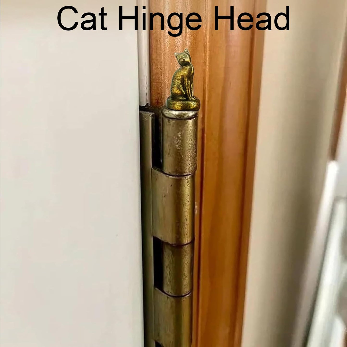 Cat Hinge Head,3Pcs Cat HingeCaps Decorative Topper Magnetic, HingeHeads Decorative Toppercat,Bronzed Cat Gargoyle Door-Hinge,for Animal Lovers
