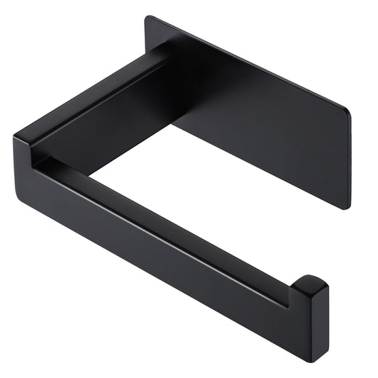 LANC Self-Adhesive Toilet Paper Holder, Matte Black Toilet Tissue Holder Wall Mounted for Bathroom Kitchen Stick On Paper Roll Holder with No Drilling Rustproof Stainless Steel, A8307MB