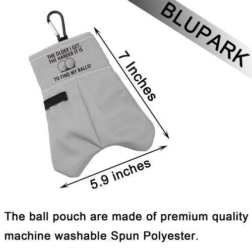 BLUPARK Funny Golf Ball Storage Bag for Grandpa Dad The Older I Get The Harder It is to Find My Balls Golf Ball Pouch (Harder Find My Balls)