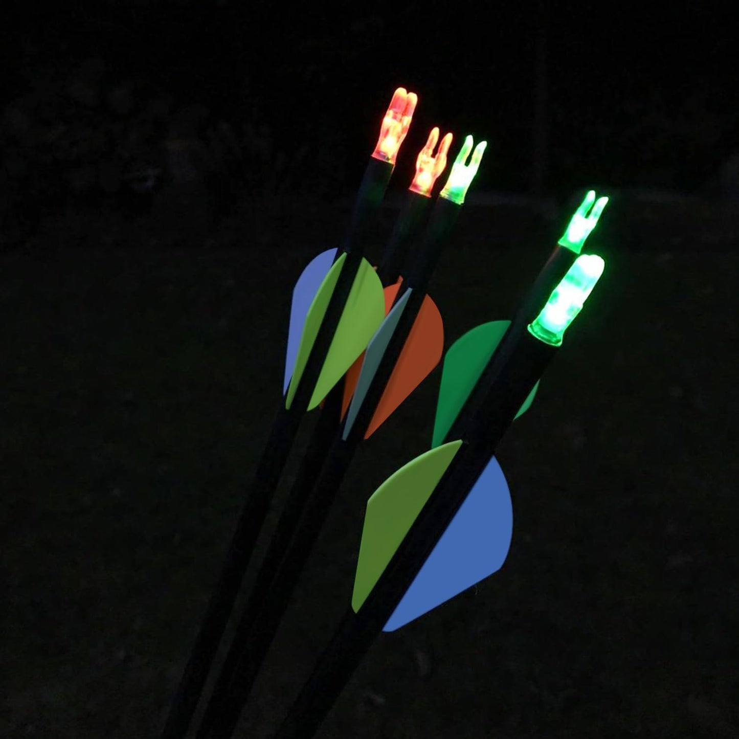 DZHONGD Lighted Nocks for Arrows with .166/G, .204/X, .233/H, .244/S and .246/GT, Bowstring Activation,Archery Lighted nocks (6 Pack)