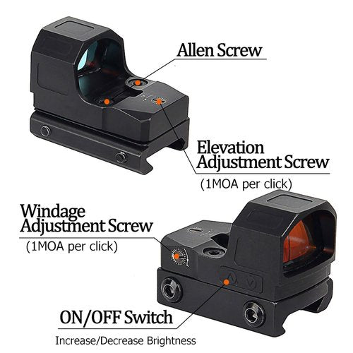 KASENTE Motion Awake Red Dot Sight, Compact Pistol Optics for RMR, 3MOA Reticle, 7 Brightness Levels, Includes Adapter Plate and 21mm Picatinny Base