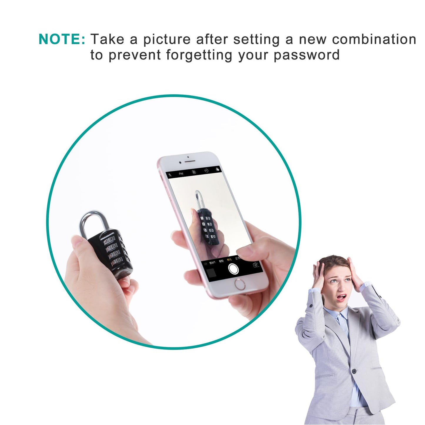 ZHEGE Combination Lock Outdoor 2 Pack, 4 Digit Resettable Weatherproof Combination Padlock for Gym, School, Gates, Doors, Hasps Storage (Purple, 2 Pack)