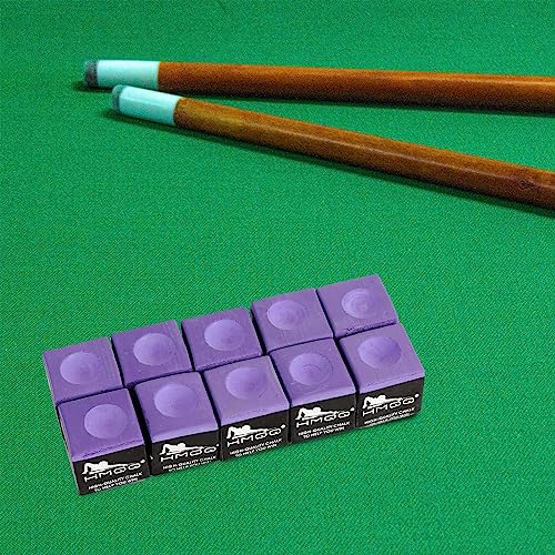Low-Dust Pool Cue Chalk - 12-Pack Billiard Chalk - Purple