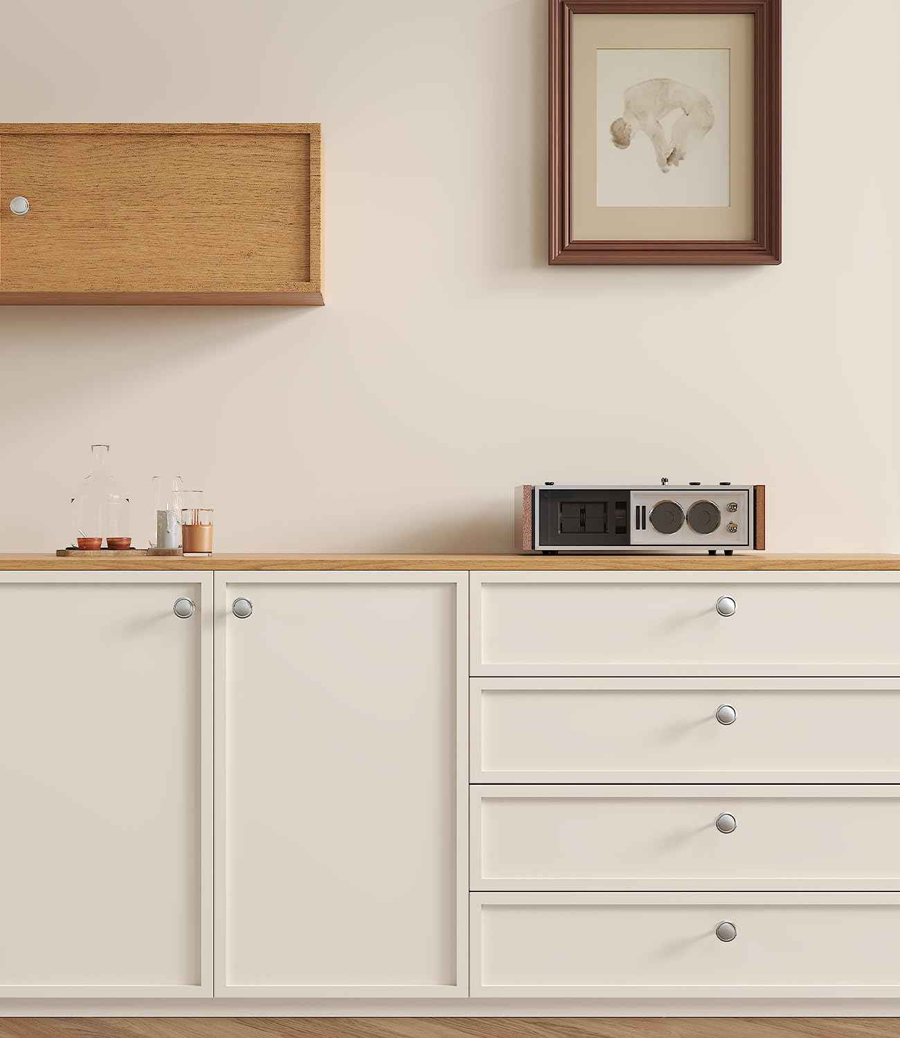 homdiy 10 Pack Brushed Nickel Cabinet Knobs Round Silver Kitchen Knobs for Cabinets, Dresser Drawer Pulls, Zinc Alloy