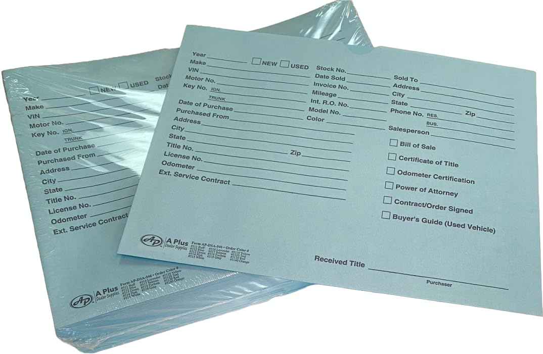 Vehicle/Automotive Deal Jackets - Blue - (P5) (100)