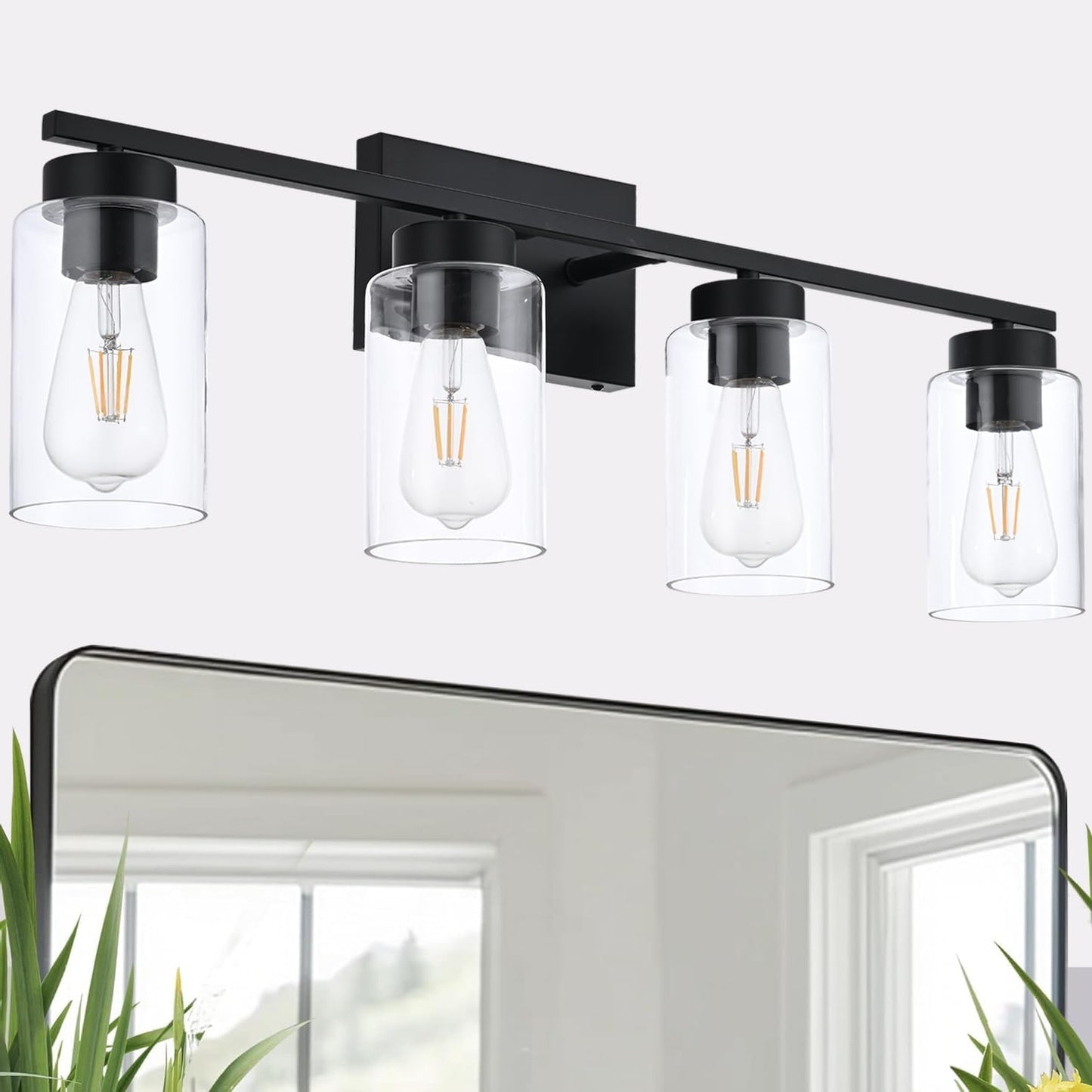 Modern 3-Light Bathroom Vanity Light in Brushed Gold with Clear Glass Shades