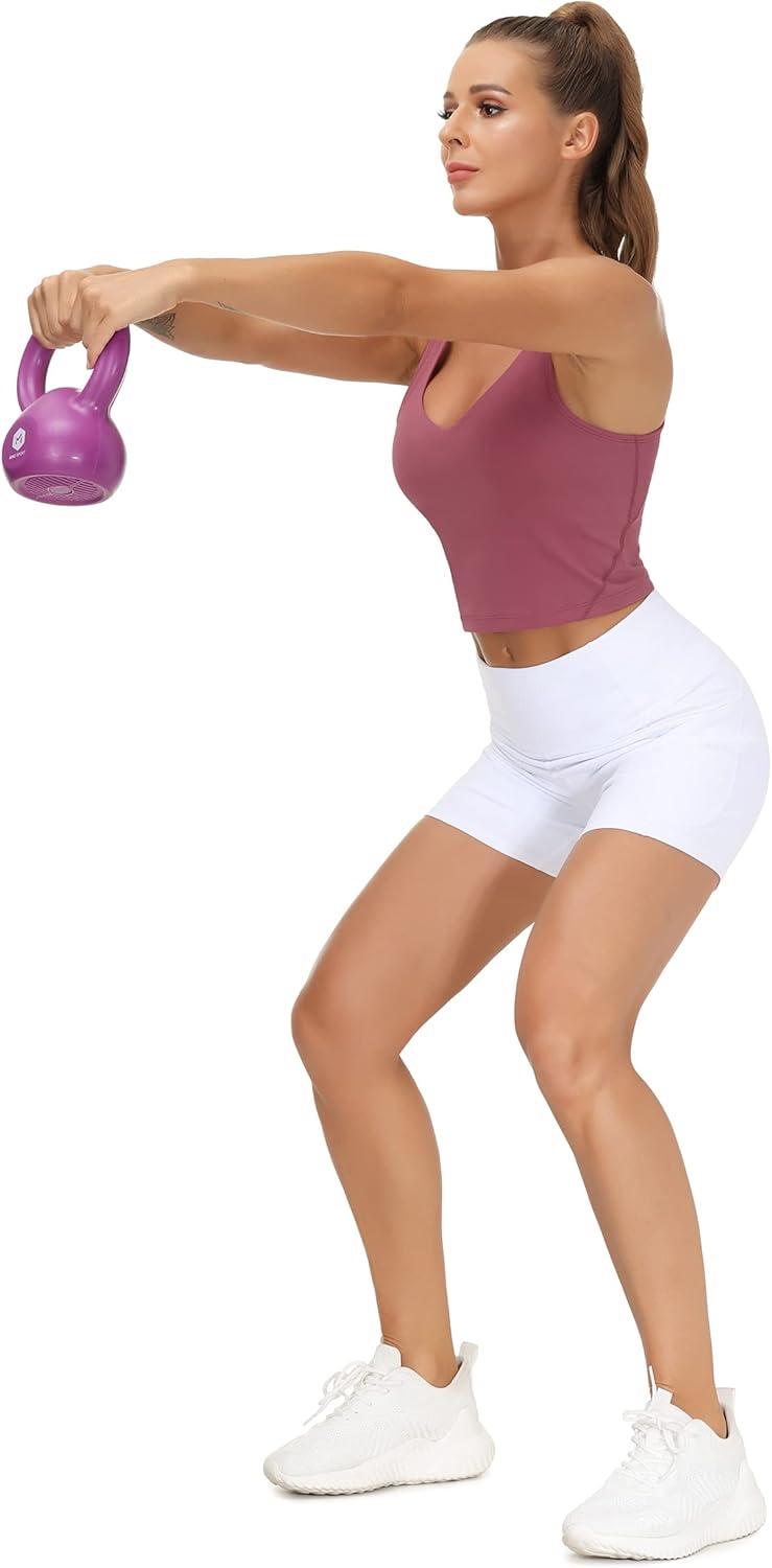 The Gym People Longline Sports Bra - Women's Wirefree Padded Design for Medium Support